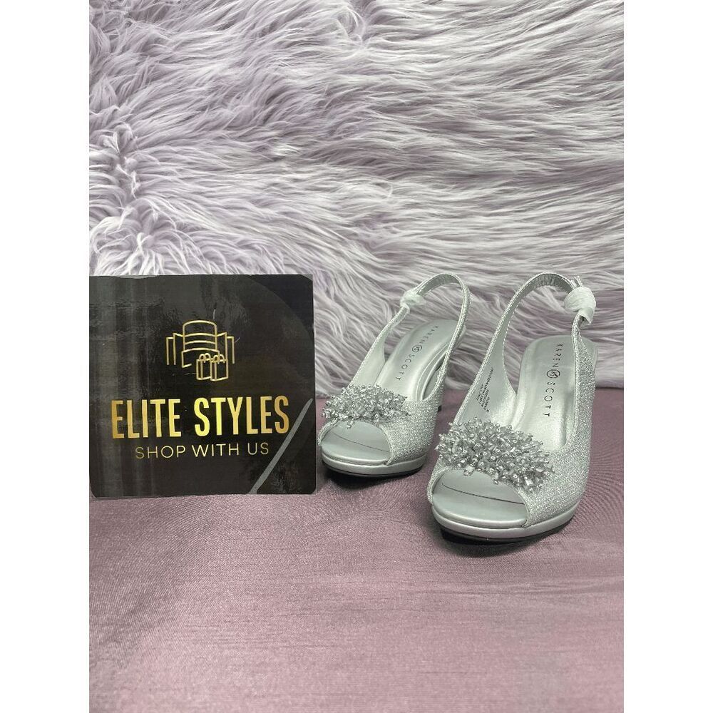 Karen Scott Women's Breena Platform Pump Sandals - Silver 5 M